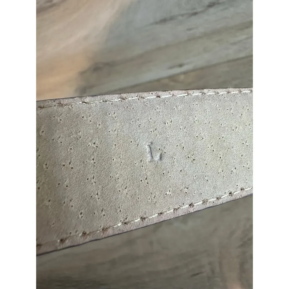 Women's Pink Alligator Embossed Leather Crystal Buckle Belt L